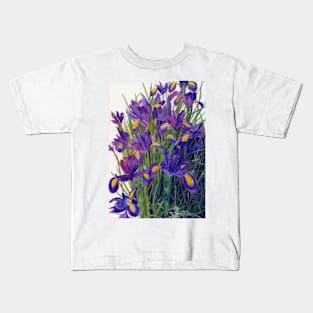 Purple irises watercolour painting Kids T-Shirt